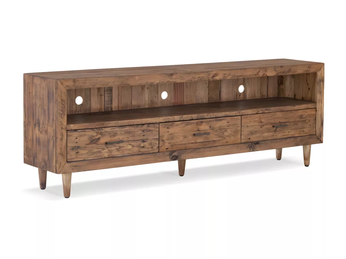 Meuble tv 3 tiroirs Bois Marron - Dalamée Décoration d'Autrefois