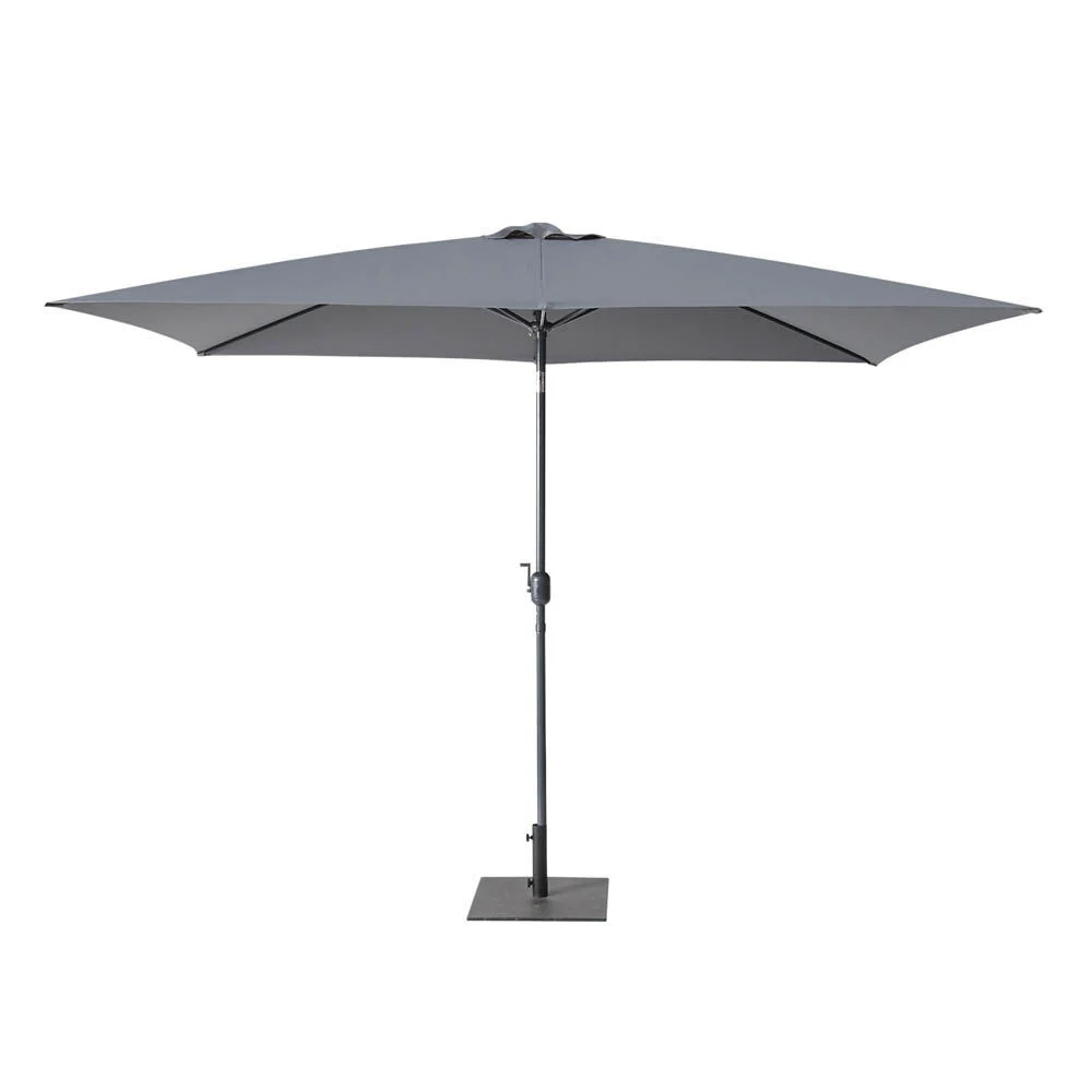 Parasol rectangulaire Tiago inclinable gris 300 x 200 x H.245 cm