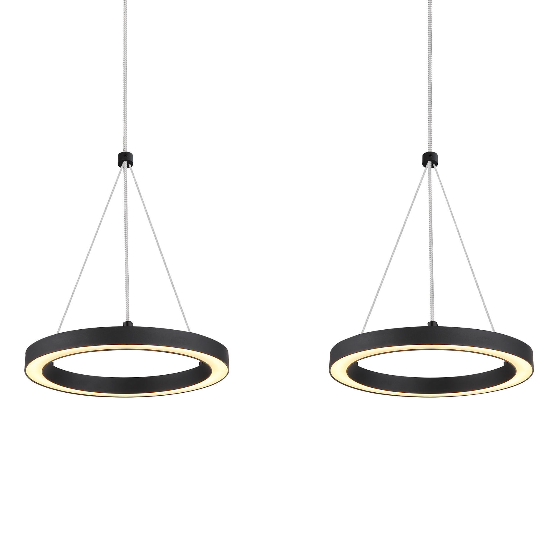 LED-Pendelleuchte - schwarz matt - Memoryfunktion - 3-flammig