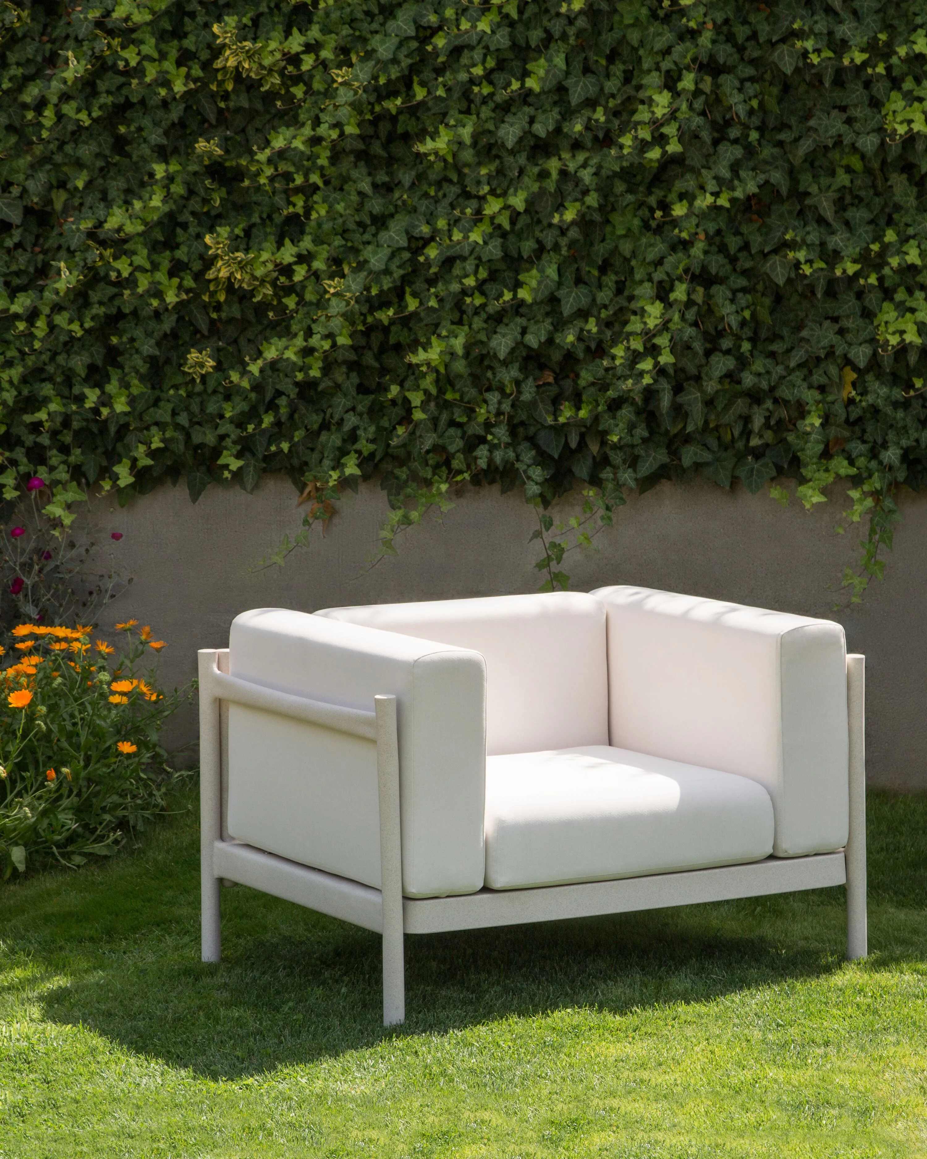Set van 2 tuinfauteuils FERRETTI Lichtbeige