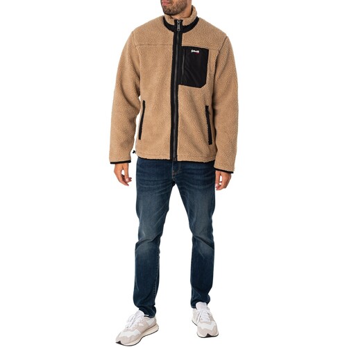 Schott - Chaqueta Polar De Borreguito Beige