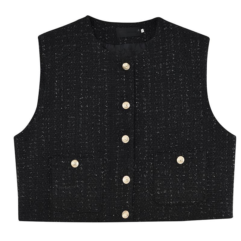 Patow - Cropped vest met knoopjes