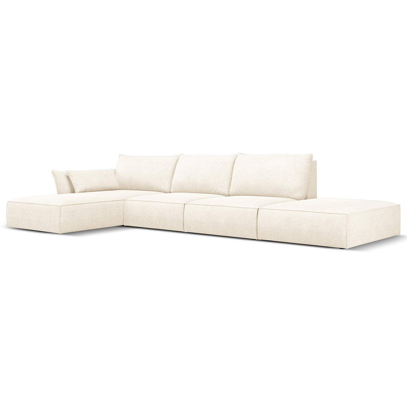 Mazzini Sofas Canapé D'Angle Gauche Vanda 5 Places 1 beige clair - 386x166x85 cm
