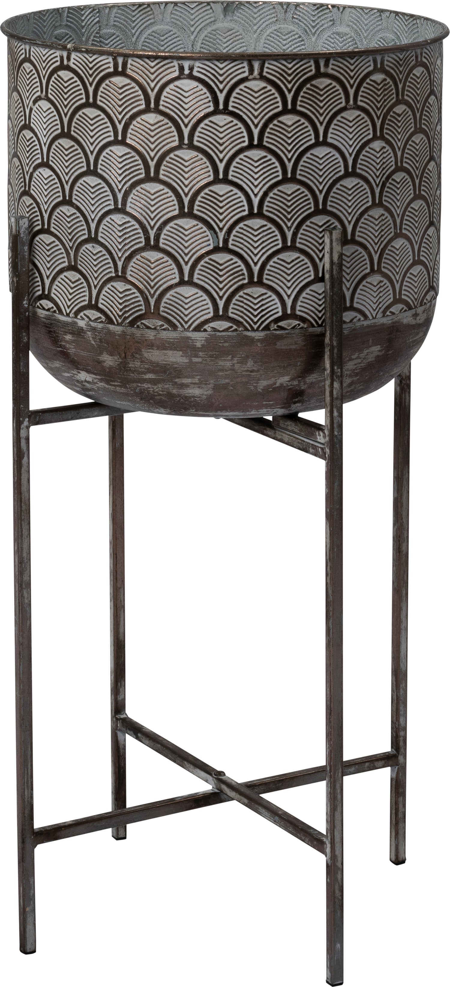 Intratuin bloempot op standaard Feliz zilver D 25 H 52,5 cm