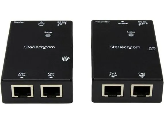 StarTech.com HDMI Over CAT5e / CAT6 Extender with Power Over Cable - 165 ft (50m) HDMI Video/Audio Over Dual Ethernet Cable Extender (ST121SHD50) - Video/audio ekspander - over CAT 5e/6 - op til 50 m - for P/N: ST128HDMI2, SVA12M2NEUA, SVA12M5NA, VID