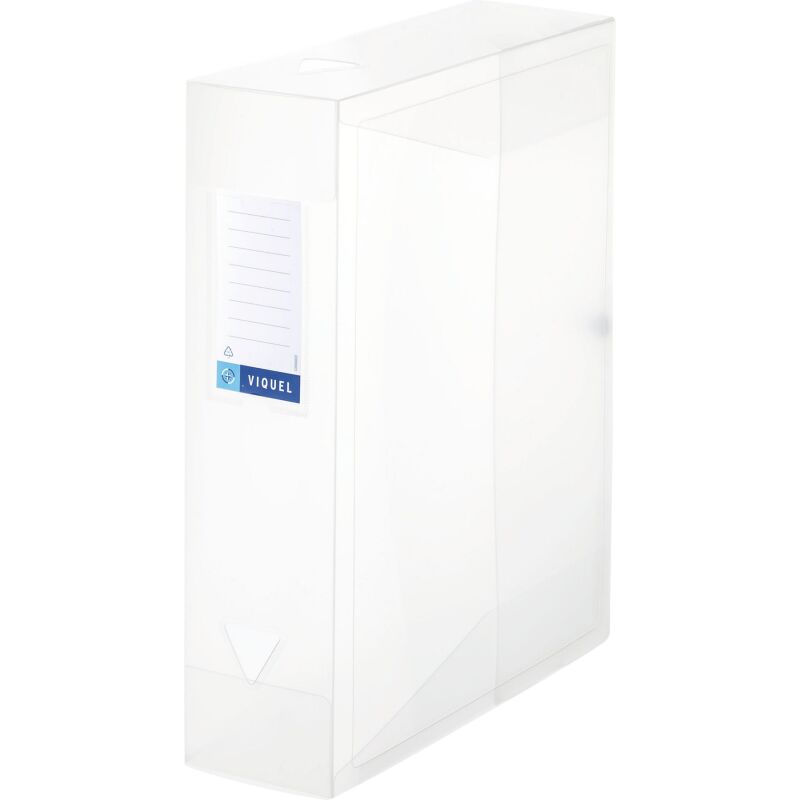 Boîte de classement plastique Viquel dos 8 cm transparent