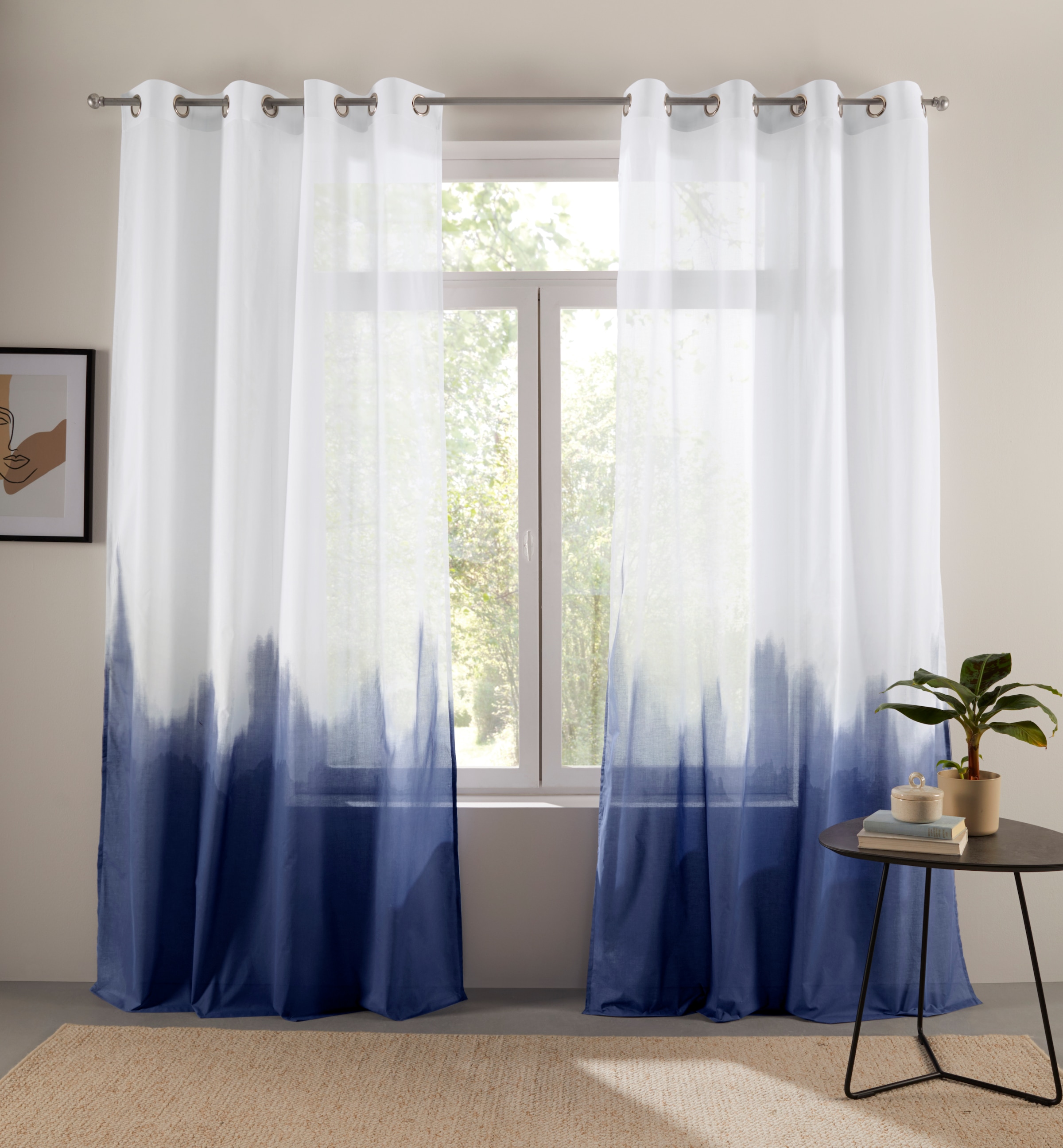 Bruno Banani Gardine »Nevalla« Ösen 1 Stk. tlg. modern, Farbverlauf, Wohnzimmer, Schlafzimmer, halbtransparent