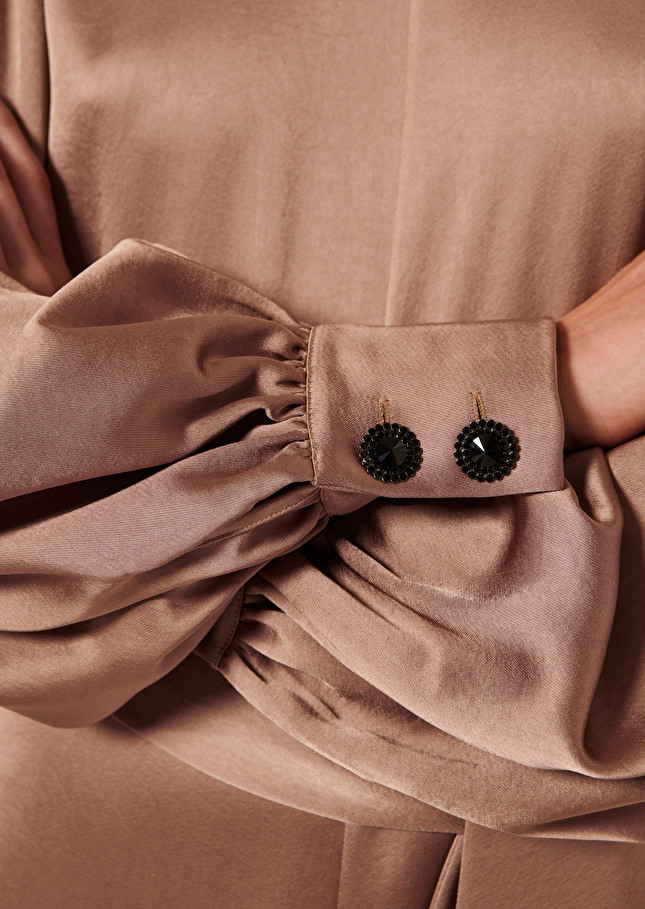 Robe Rosalbamarron en satin fluide