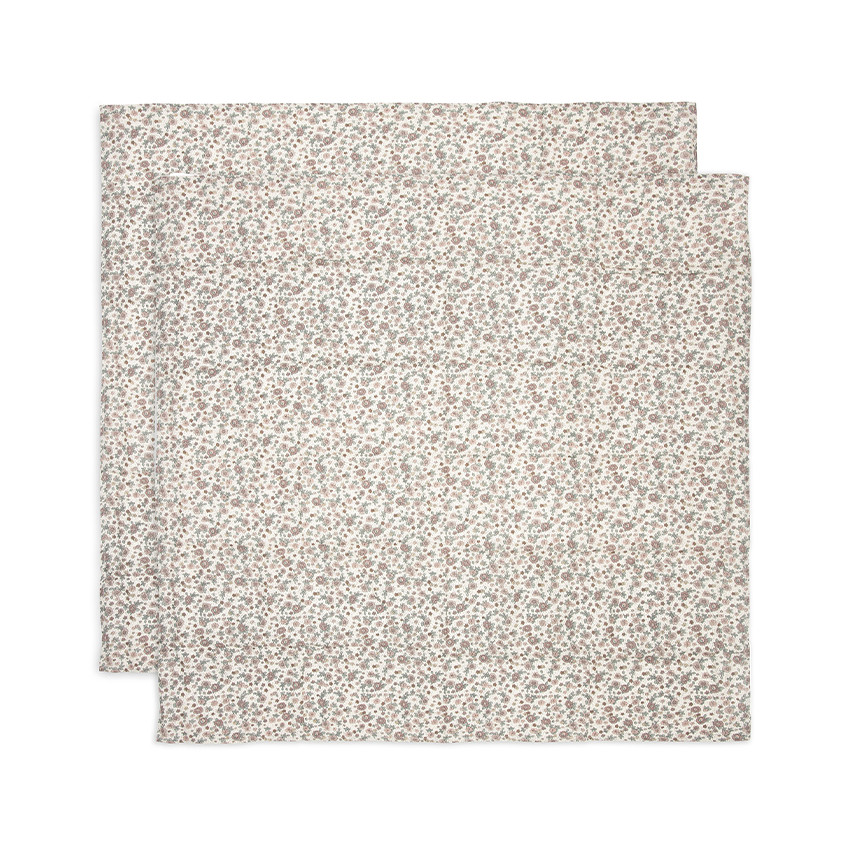 Lot de 2 langes en gaze de coton 115 x 115 cm Retro Flowers