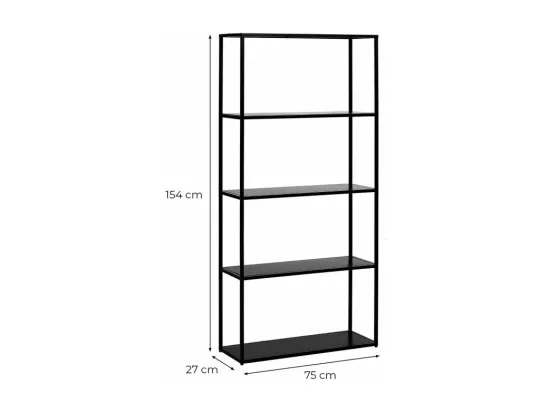 Etagère FILAR en métal - 75 x 27 x 154 cm - Noir