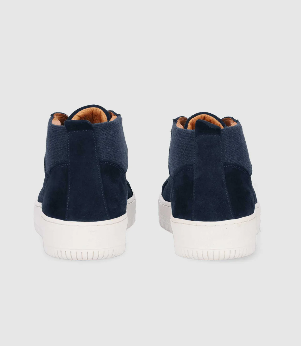 Sneakers en cuir lisse marine OMAR