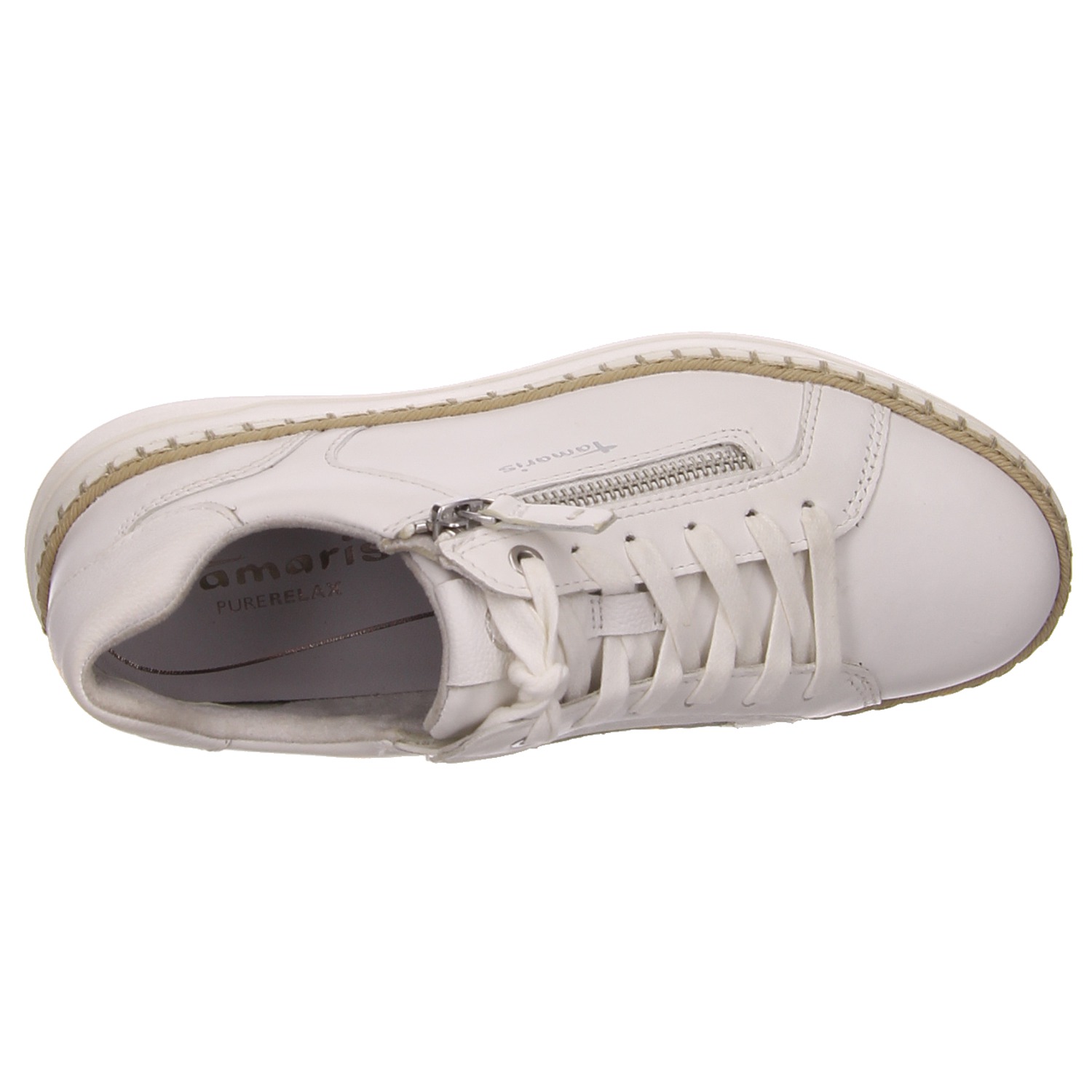 Tamaris Schnürhalbschuh weiß weiss/weiss kombi