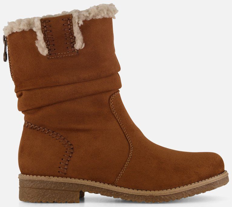 Rieker - Enkellaarsjes - Cognac - Imitatiesuede - Dames