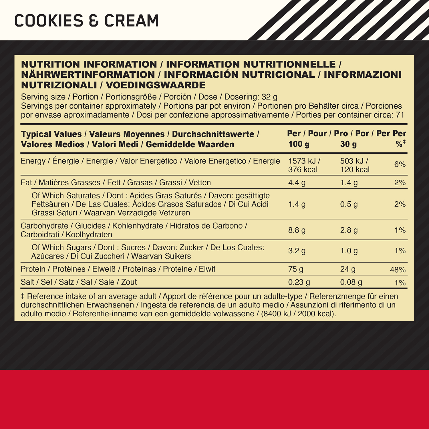 Optimum Nutrition Whey Protein Gold Standard 2267 g Cookie Cream