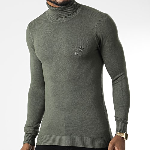 Pull Col Roulé SW051 Vert Kaki