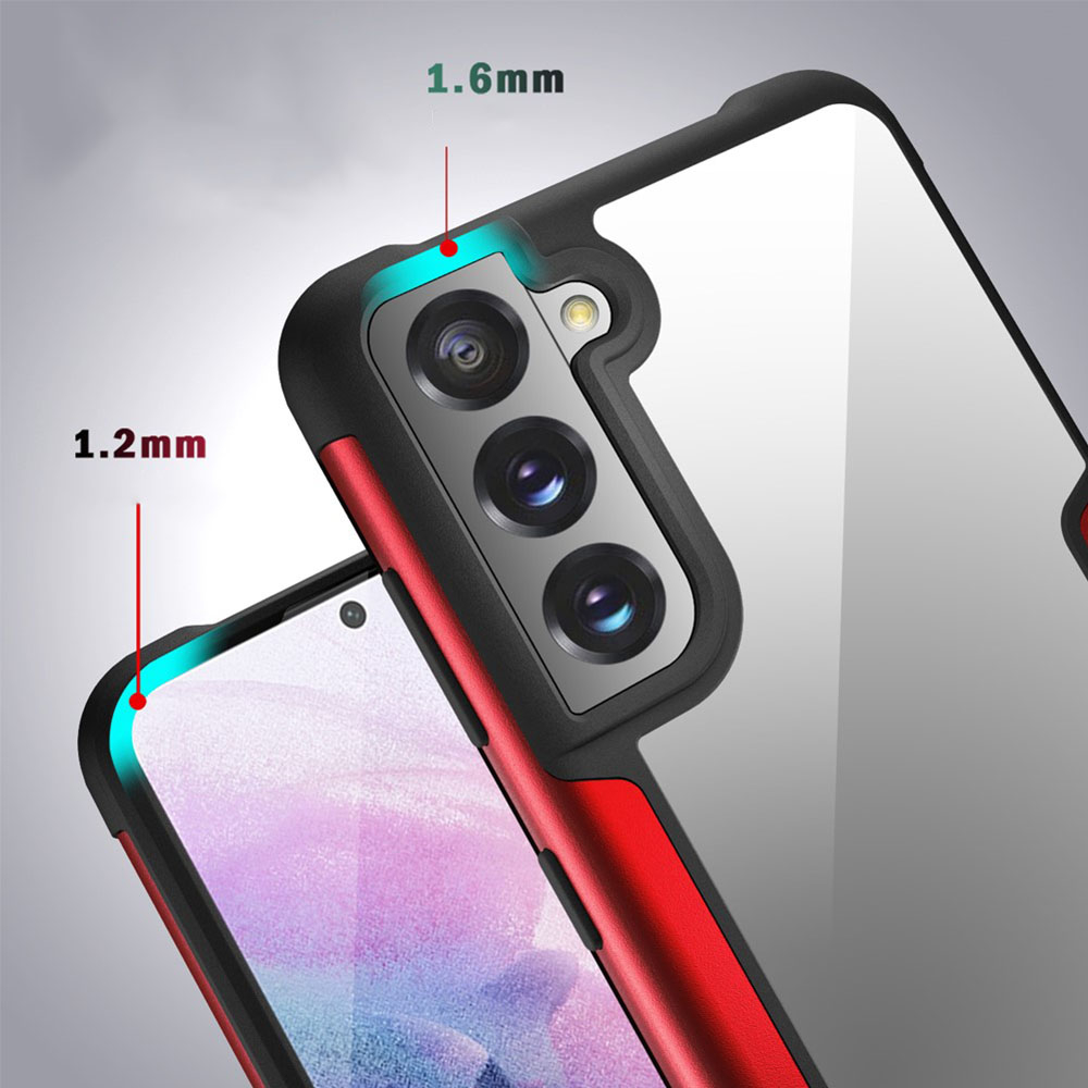 Samsung Galaxy S21 FE 5G Hybrid Bumper Hülle mit Acryl Rückseite - Schwarz / Transparent