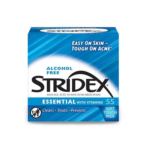 STRIDEX - Essentieel met vitaminen, salicylzuur 1%, zachte aanraakpads