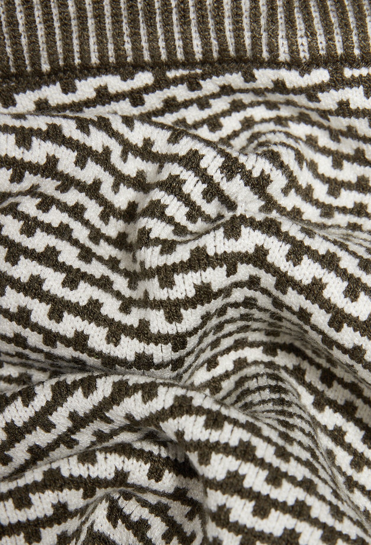 Pantalon bicolore maille &agrave; motifs