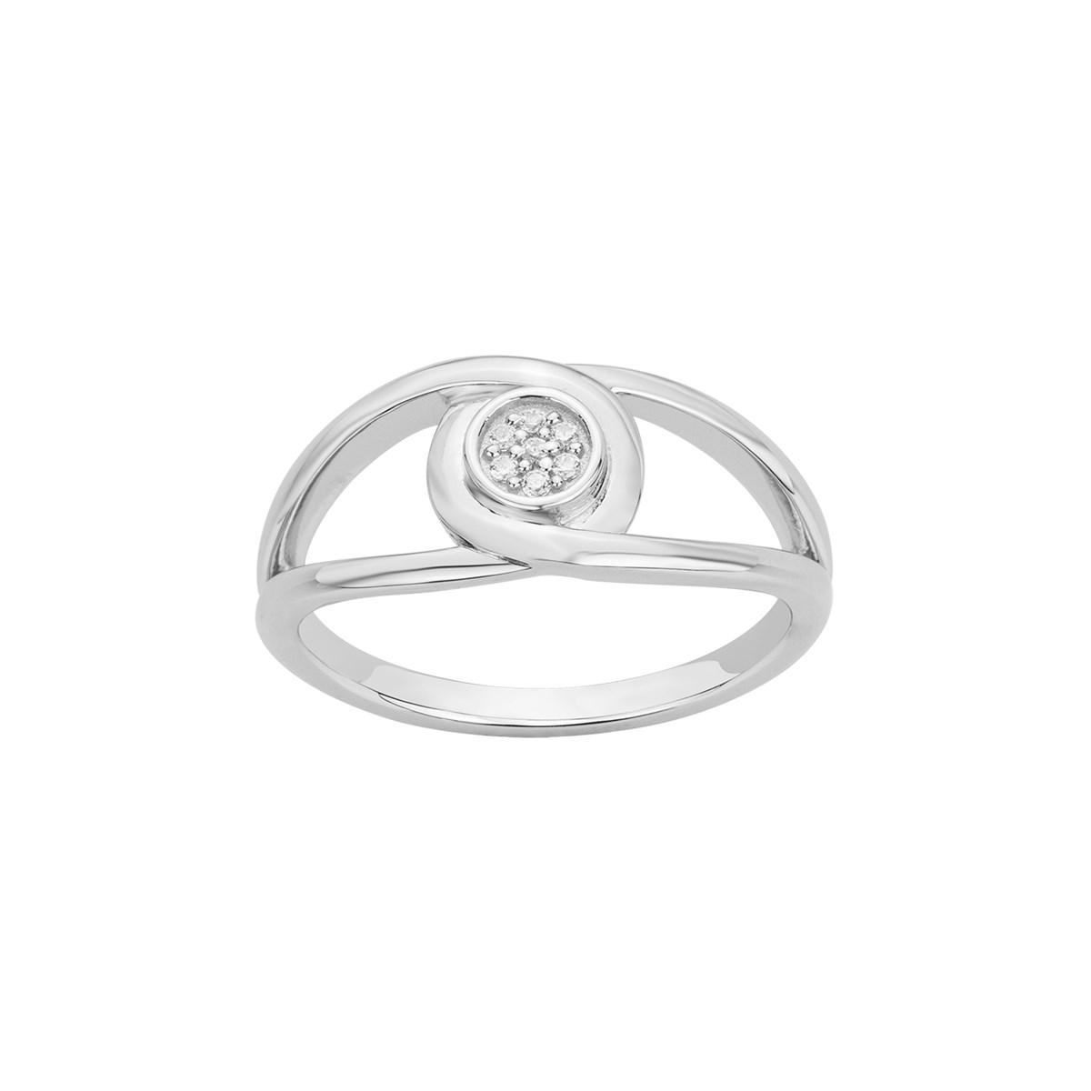 Bague en Argent avec oxyde de zirconium blanc