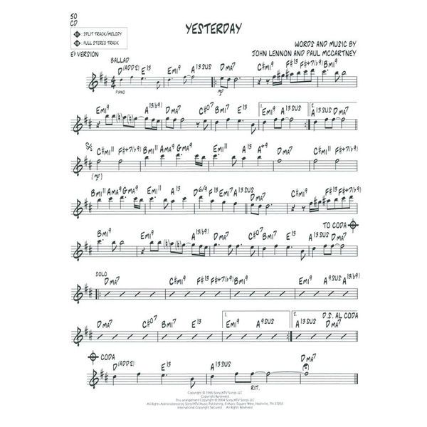 Hal Leonard Jazz Play-Along Lennon Cartney