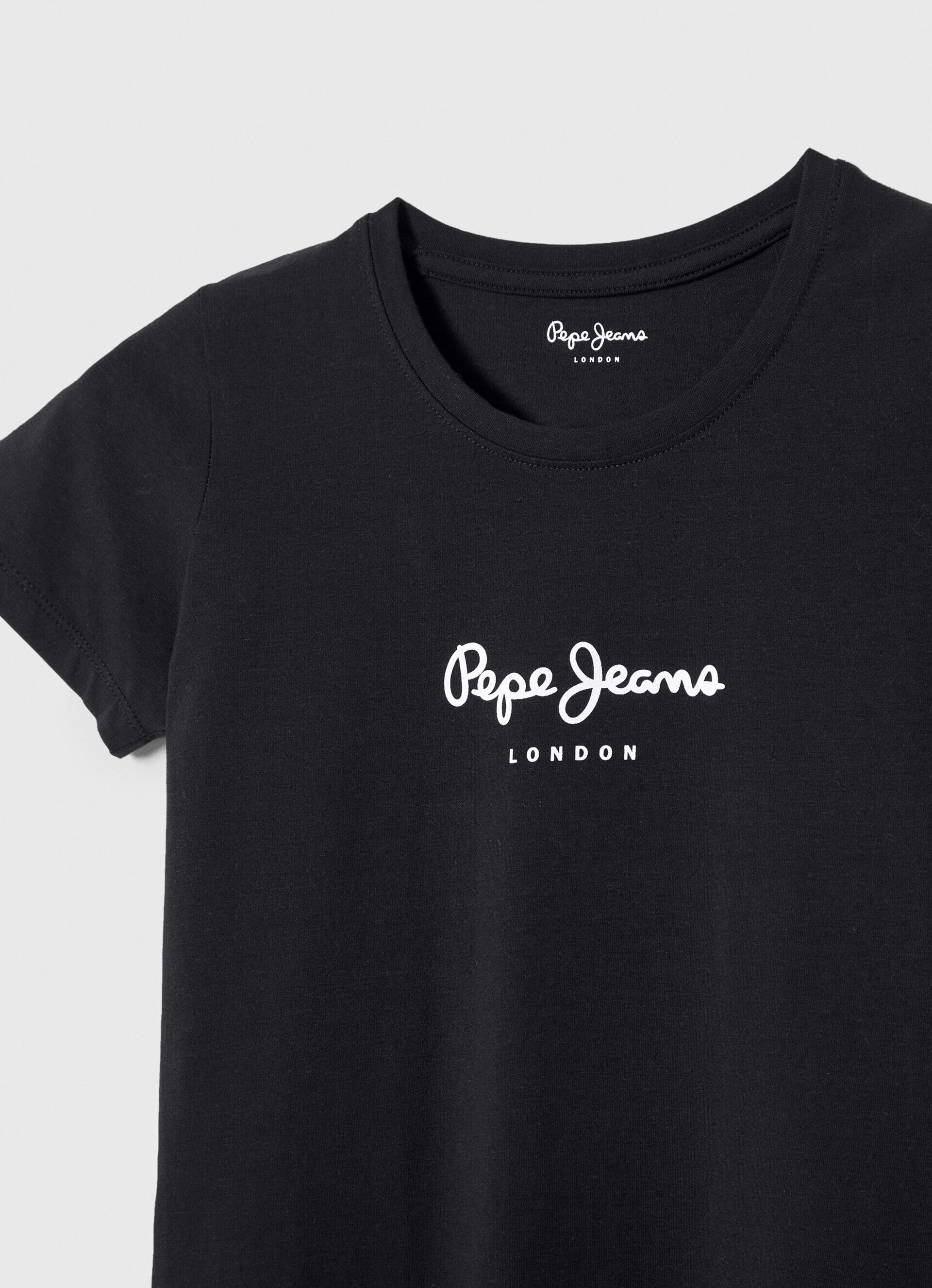 CAMISETA DE LYCRA COM LOGOTIPO ESTAMPADO - preta