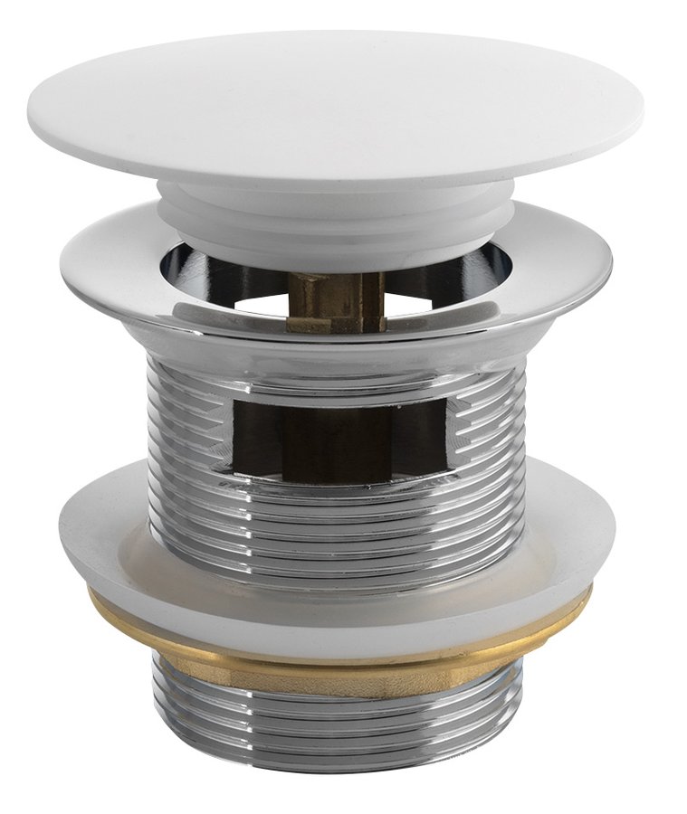 Polysan Click Clack bad afvoerplug wit mat 75mm