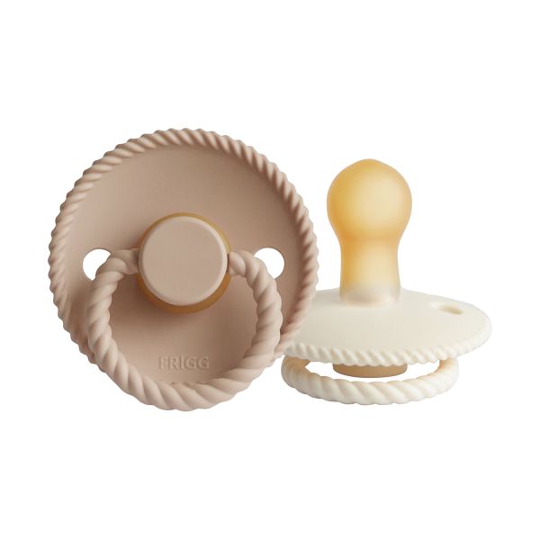 Frigg Rope Fopspeen - 0-6 mnd (2 stuks) - Cream/Croissant