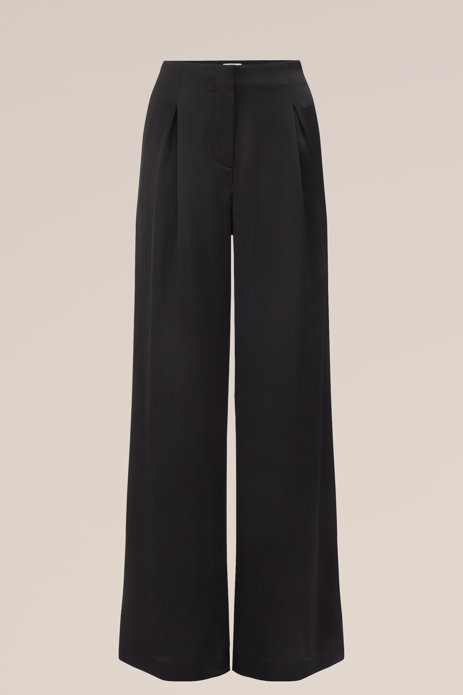 wide leg pantalon met satijnlook WE Fashion Zwart