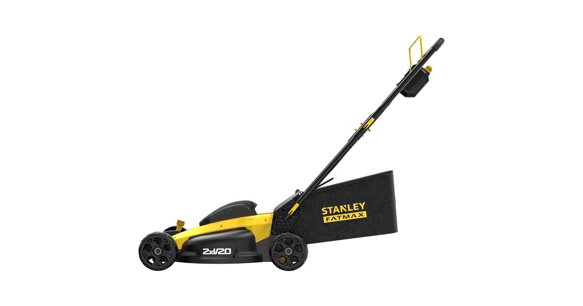 StanleyFATMAX V20 Brushless grasmaaier  (Zwart/geel, 2x Accu en oplader inbegrepen)