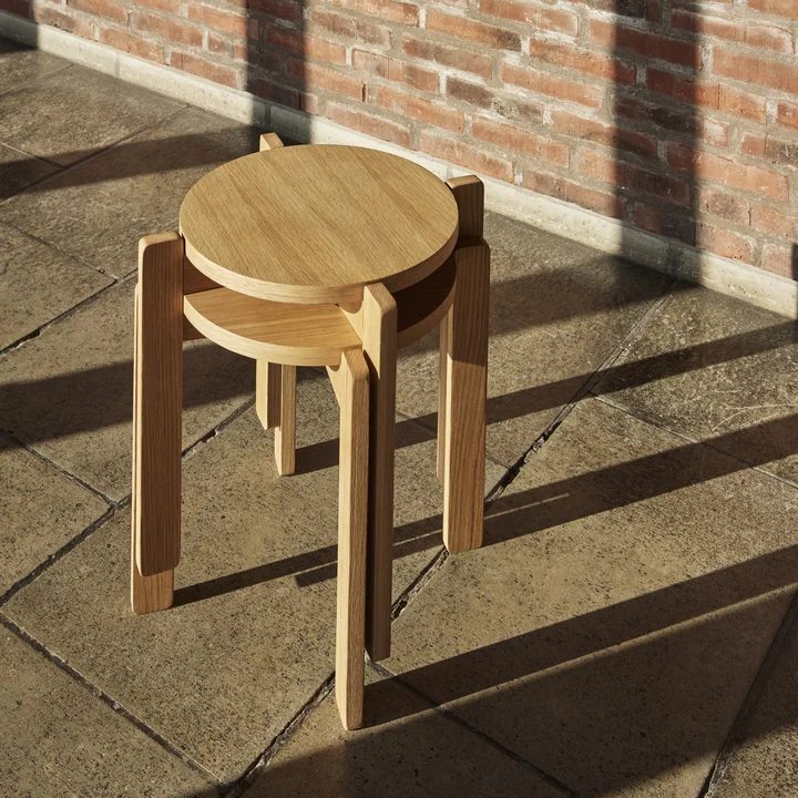 Hübsch Interior - Always Hocker, H 42 cm, Eiche