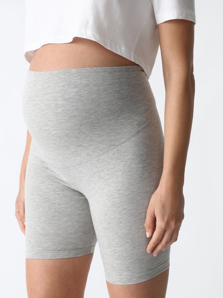 Calça legging de ciclismo para gestantes - Cinza Médio