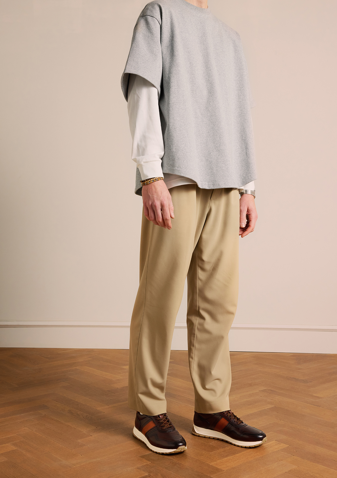 Bruine leren sneakers