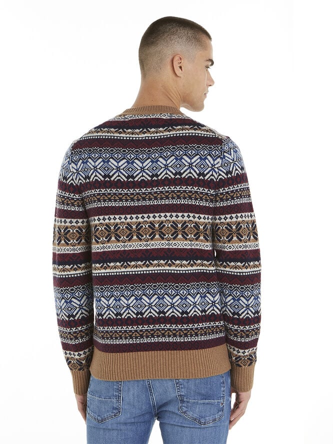 Tommy Hilfiger GIFTING WOOL BLEND FAIRISLE C NK Safari canvas / multi