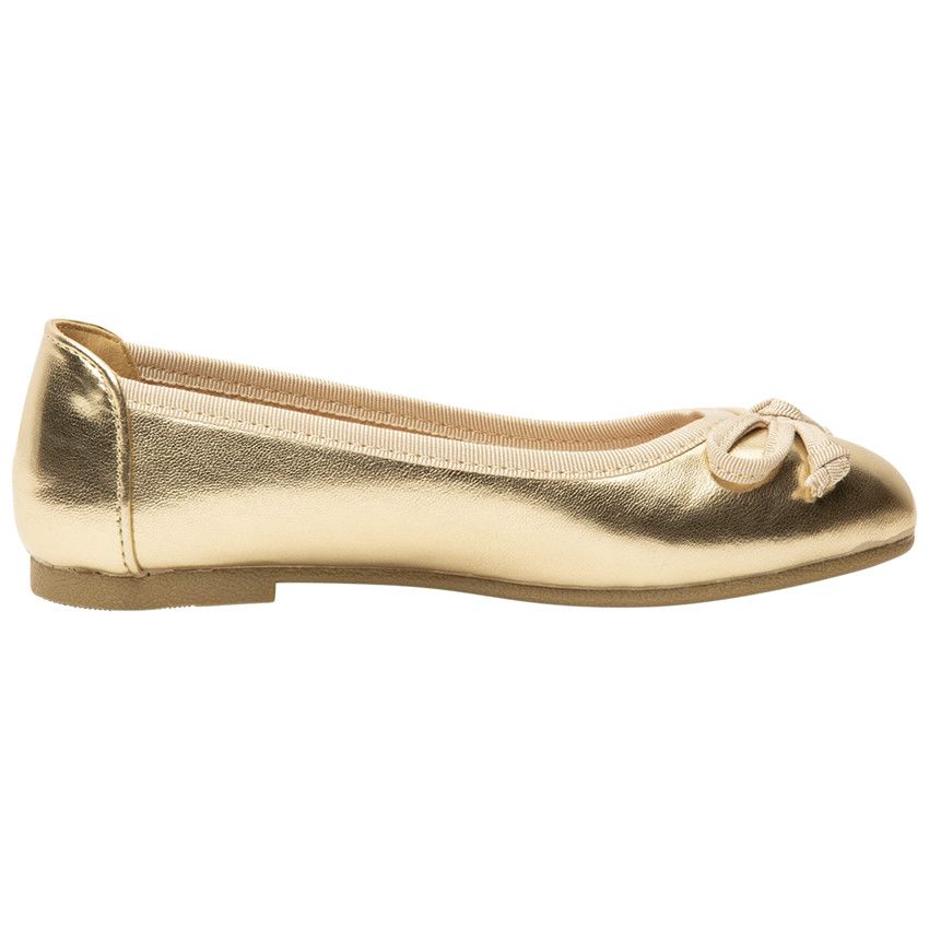 Ballerines dorées effet métallisé avec nœud pour fille - Jaune