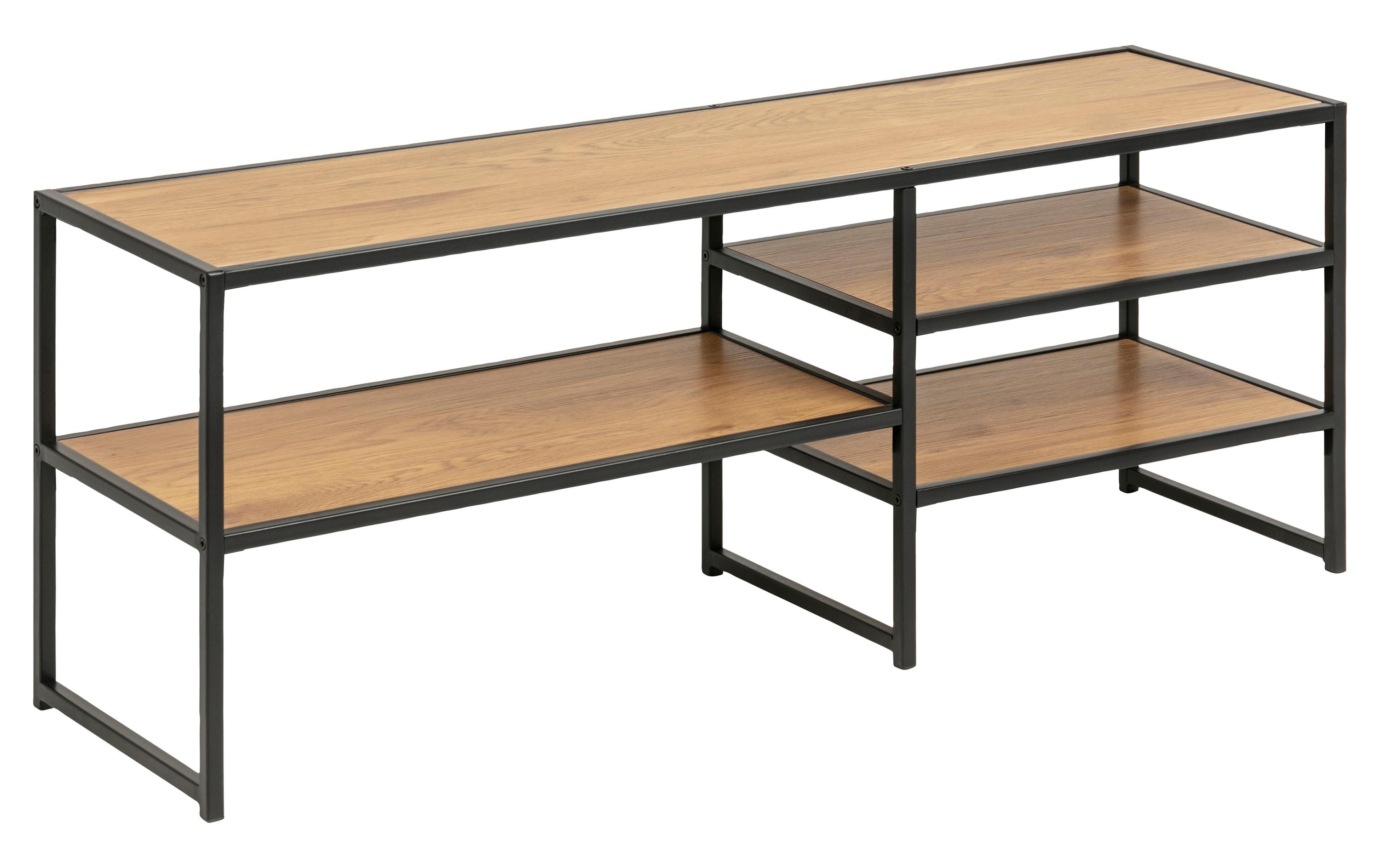 TV-Möbel Seaford 120 x 33 x 46 cm, Nature/Schwarz<br>TV-Kommode