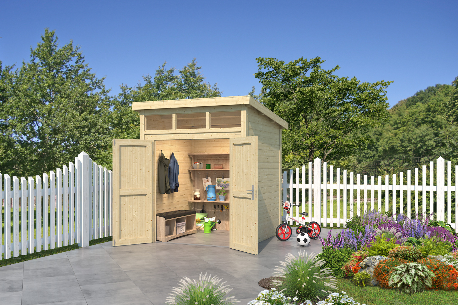 Gartenhaus KIBO 1 - Fichte massiv - naturbelassen - 200x200 cm