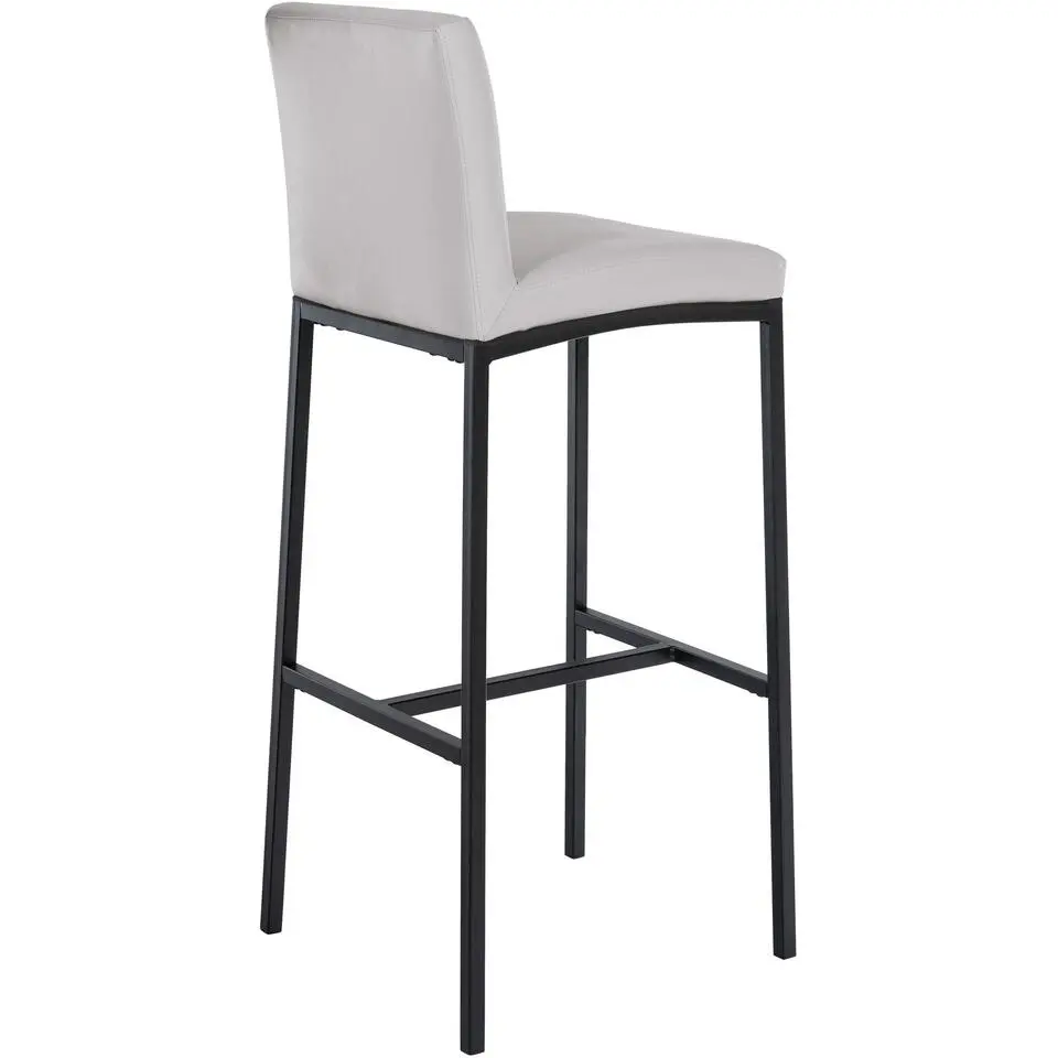 CLP Barkruk Freeport zwart Frame - Kunstleer - wit
