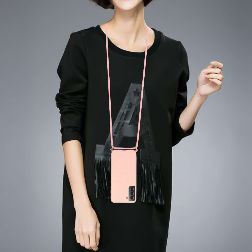 Samsung Galaxy S22  Plus 5G Necklace Bio Gummi Case Hülle Eco Friendly Nachhaltig Kompostierbar   Handykette (150cm) - Rosa