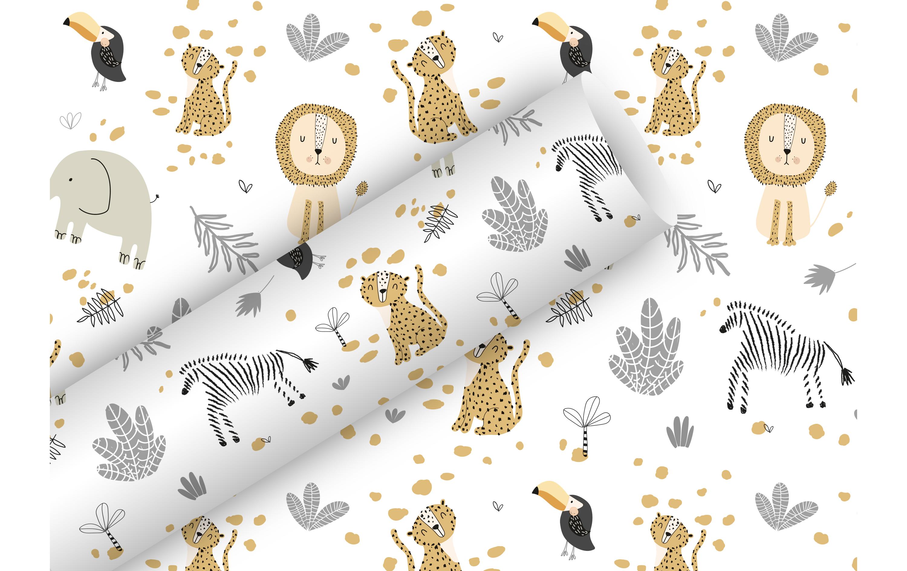 Geschenkpapier Little Ones 2 m x 70 cm, MehrfarbigPapierrolle zum Einpacken von Geschenken