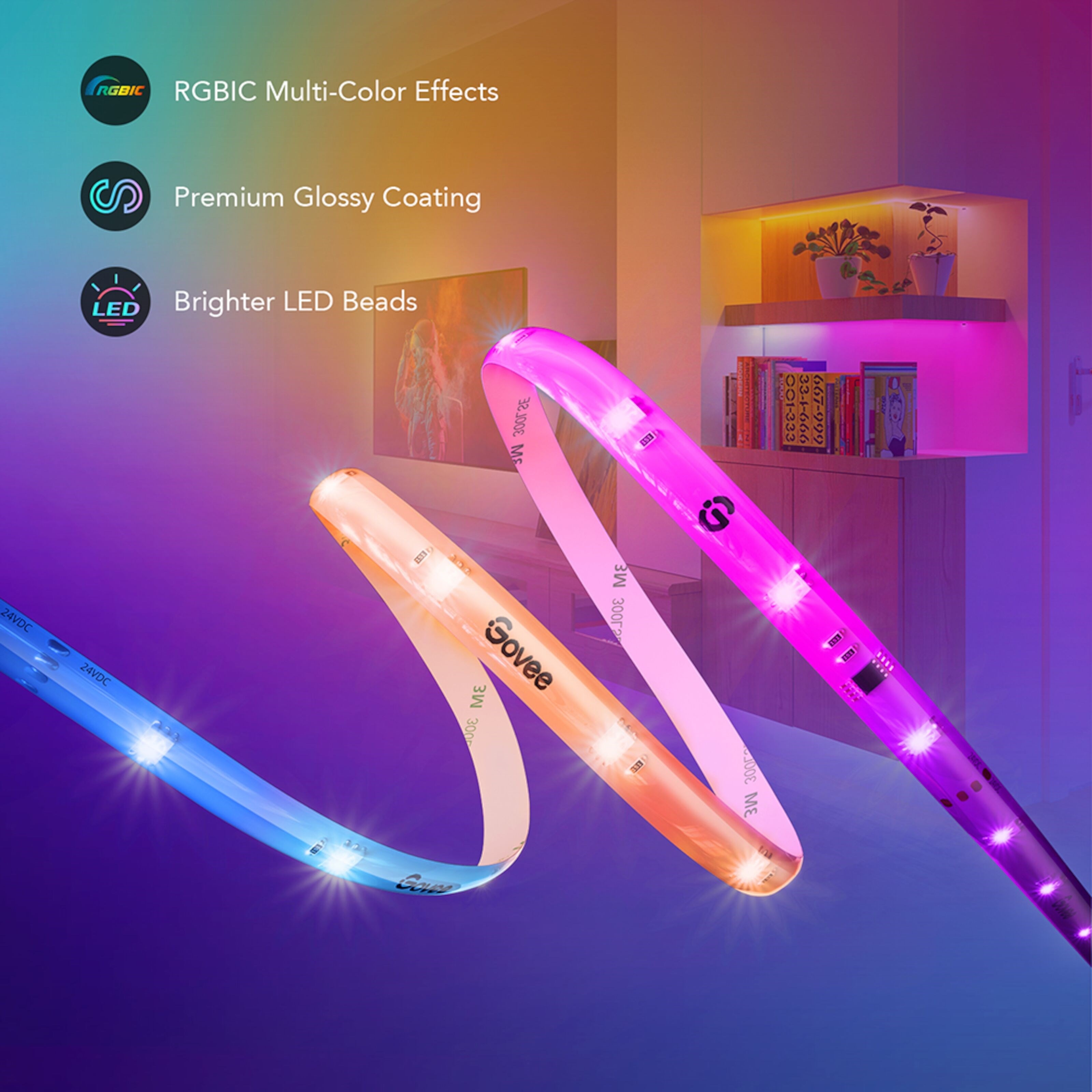 Govee RGBIC LED-list med wifi og Bluetooth 5 m