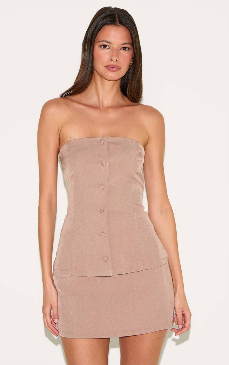 Champignon Robe Moulante Bandeau Avec Détail Gilet
