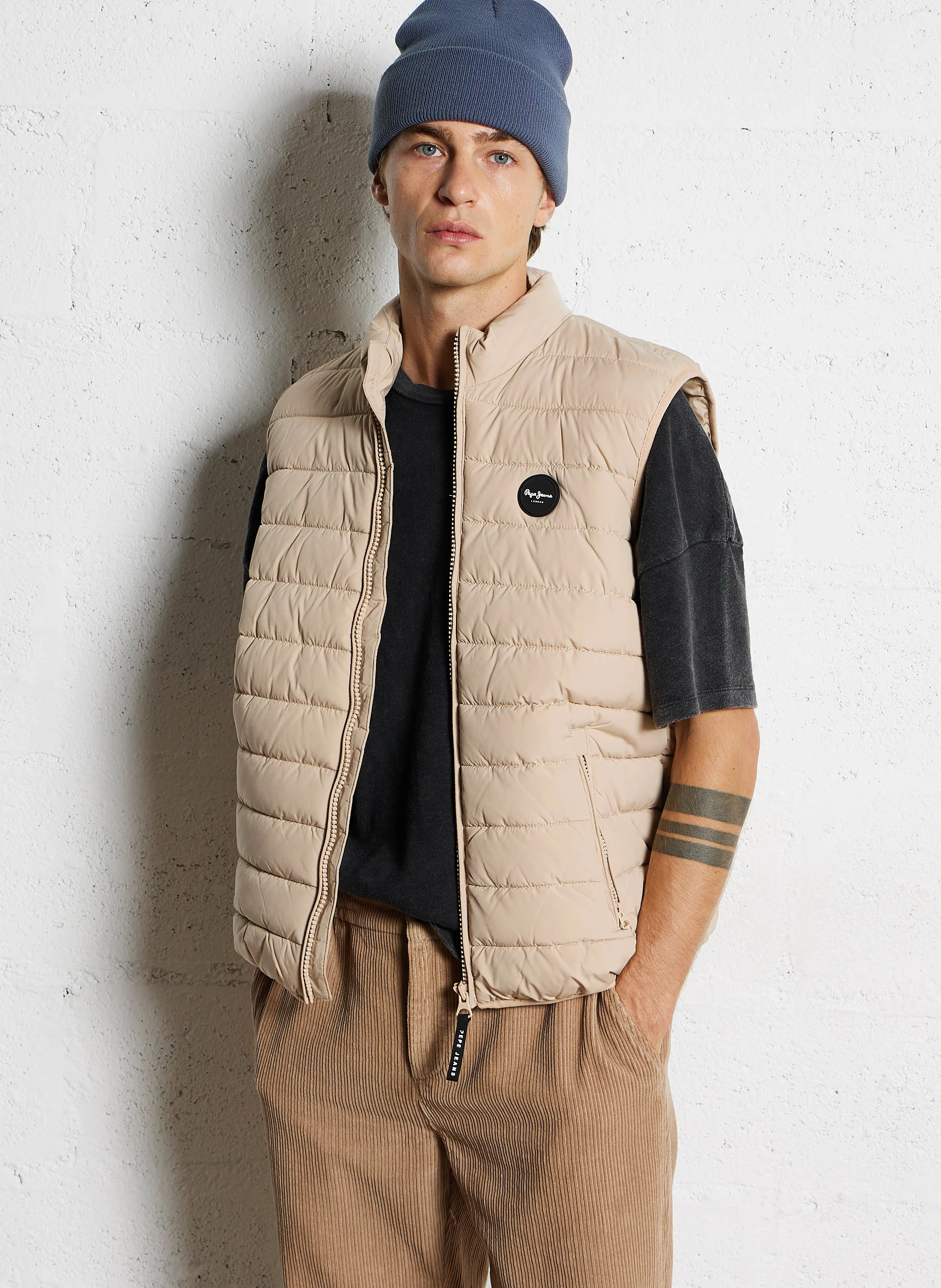 TOBY - Doudoune col montant| Beige
