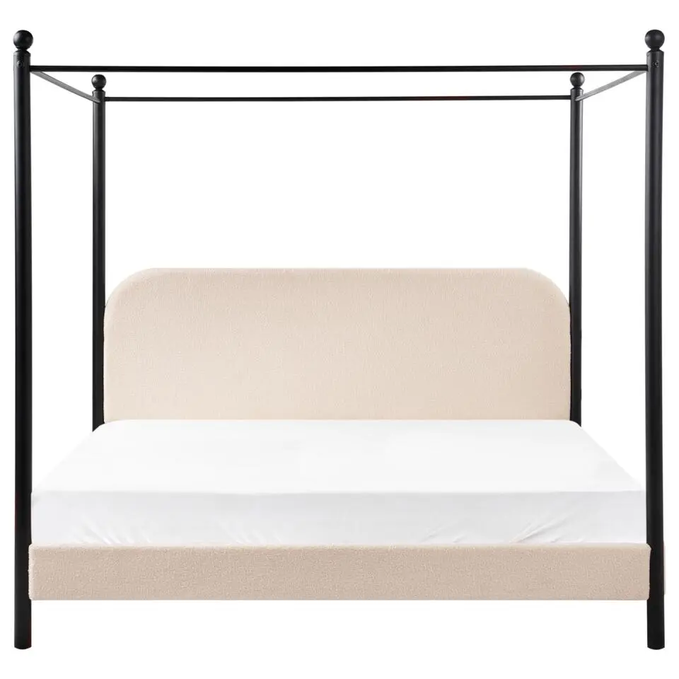 DANNEMOIS - Tweepersoonsbed - Beige - 180x200 cm - Bouclé