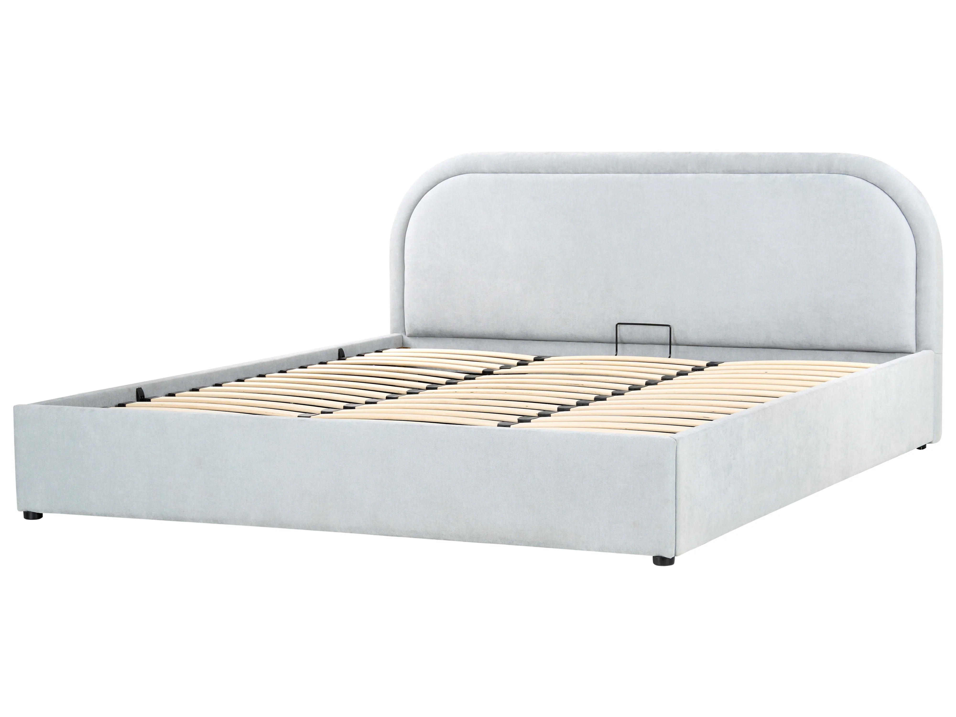 Bed met opbergruimte Chenille QUILLIEN 180 x 200 cm Lichtblauw