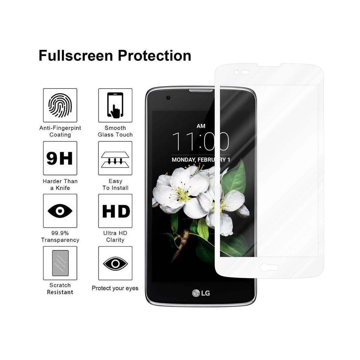 LG K7 2016 Skjermbeskytter Skärmskydd (hvit)
