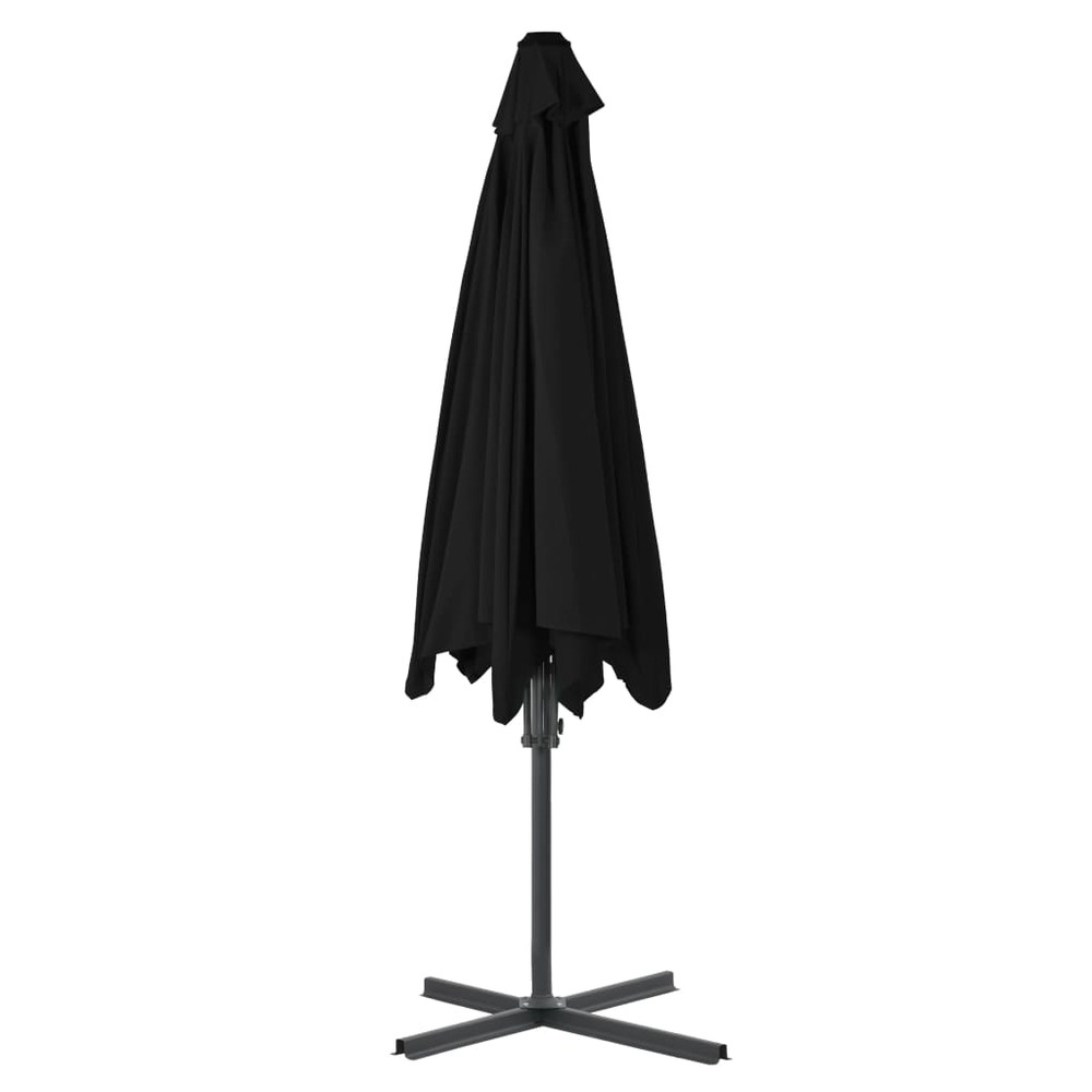 Parasol d'extérieur avec mât en acier 300 x 230 cm noir