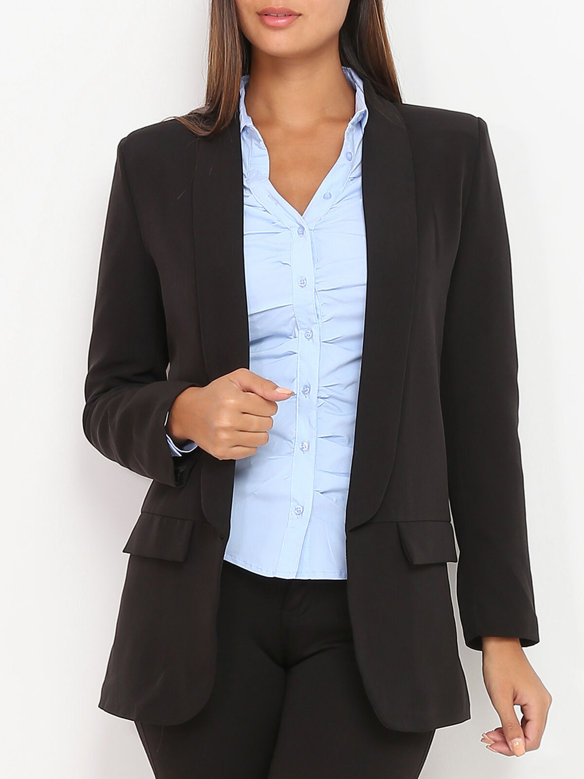 Blazer à col châle- Noir
