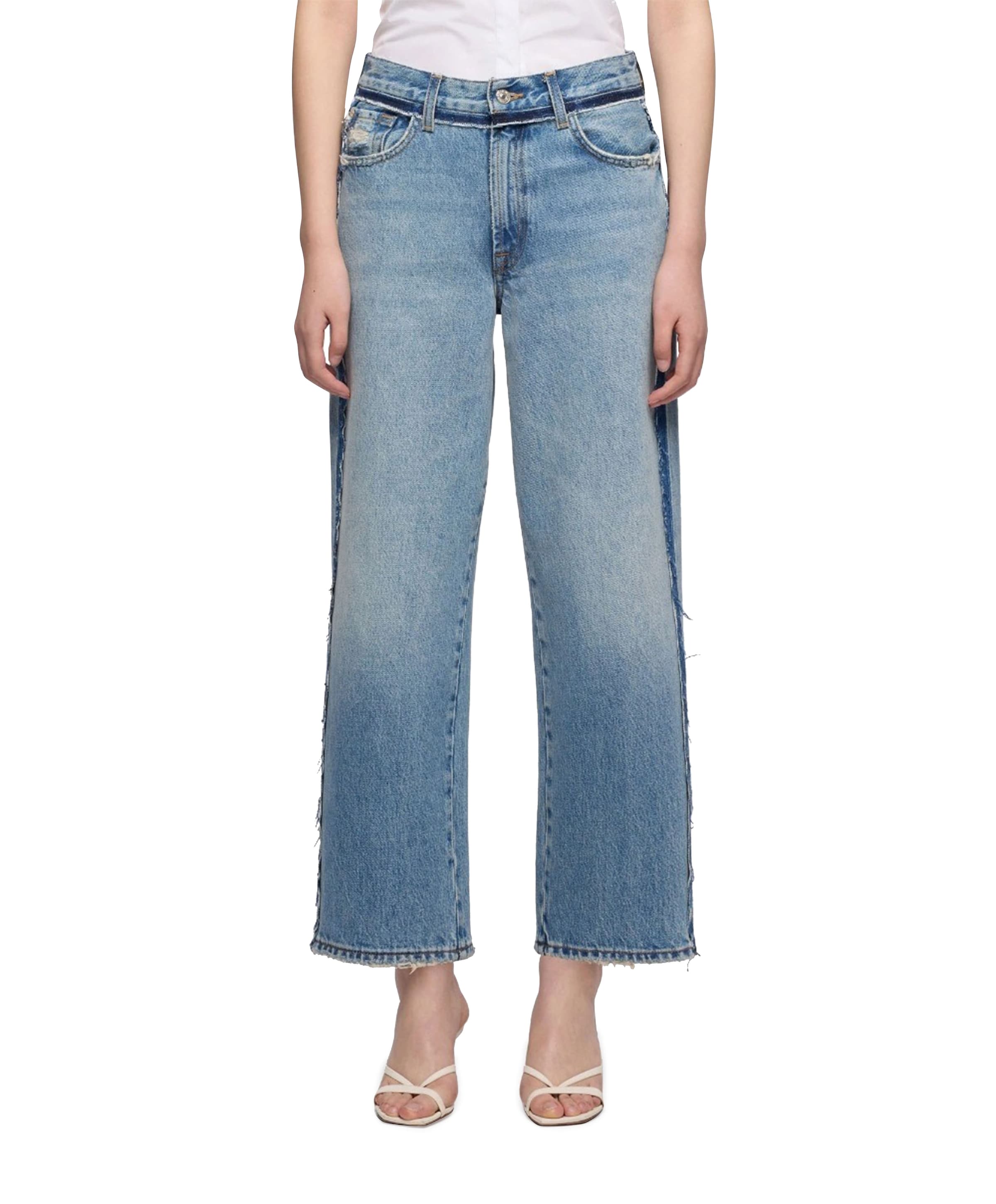 7 For All Mankind Stovepipe Straight Ankle Sapphire Dust dames jeans blauw