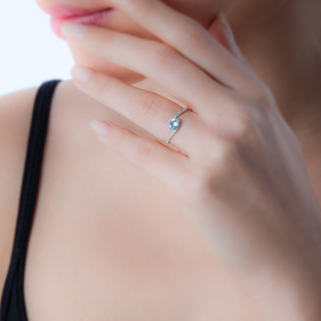 Bague Loriane Or Blanc Rubis Et Diamant