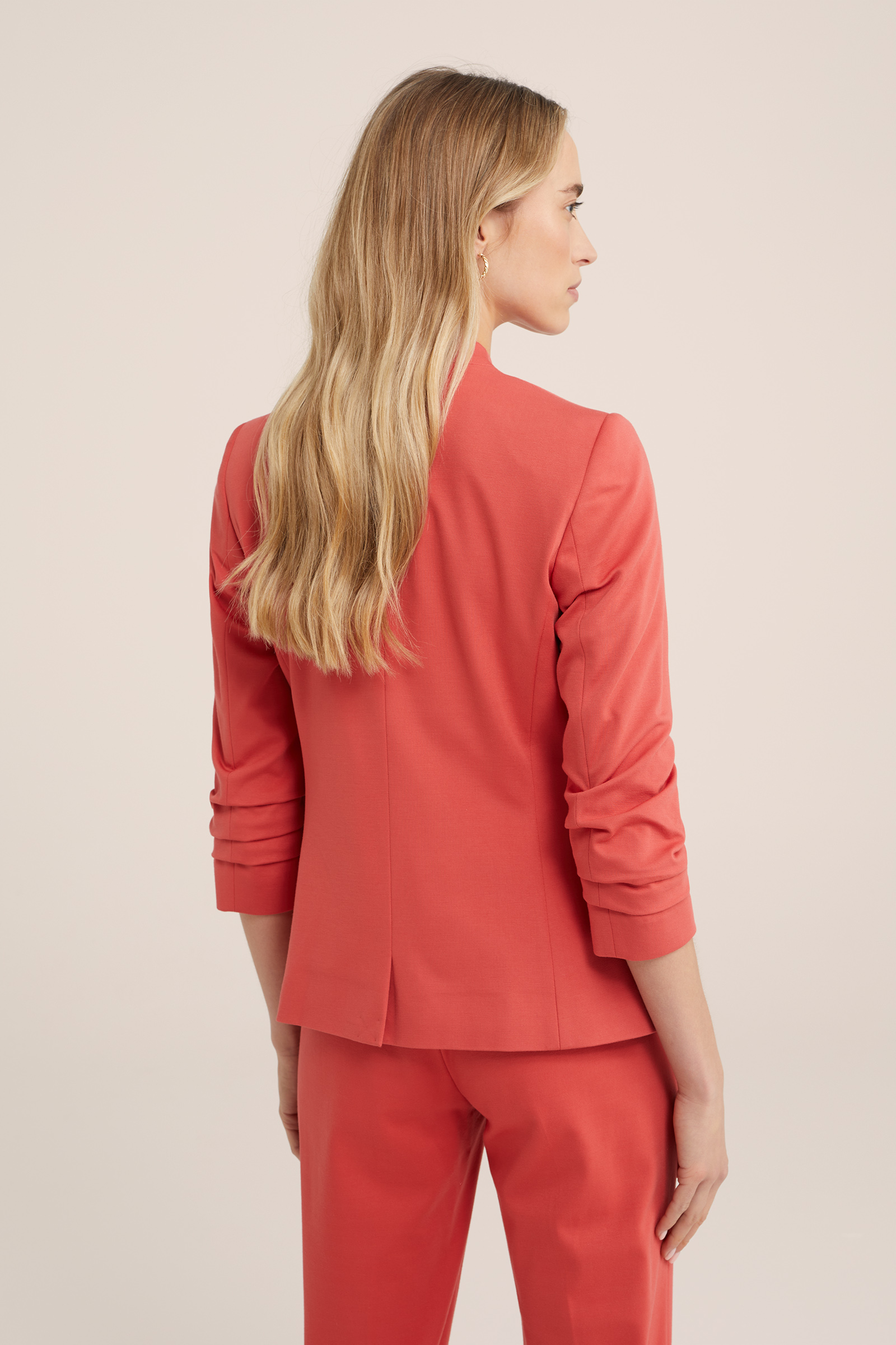 getailleerde jersey blazer met rimpeleffect WE Fashion Rood